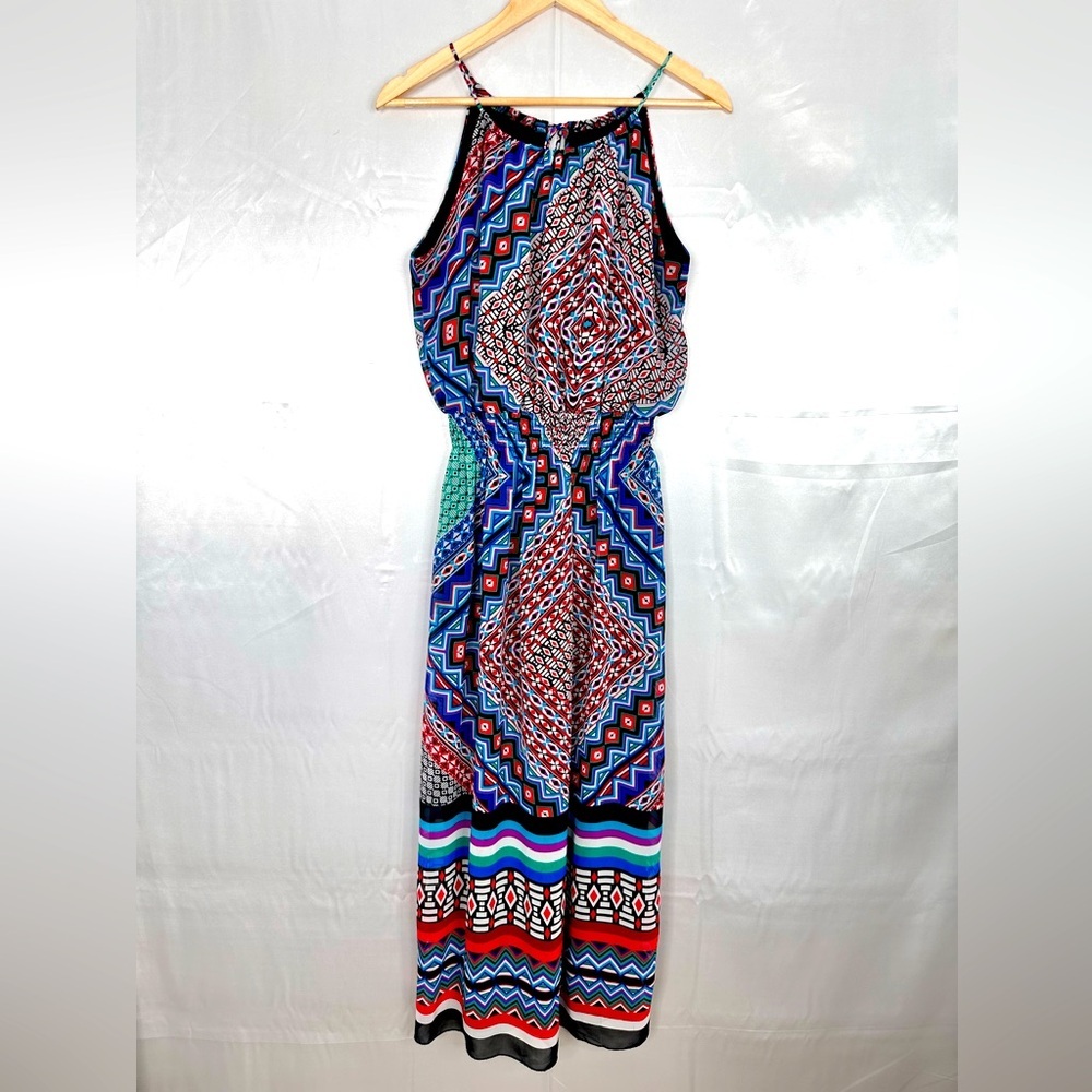 Multicolor Geometric Patterned Women's‎ Dress Size 10P